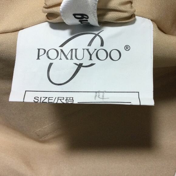 FORMAL PARTY SZ 14 1x plus champagne cream off shoulder lace up midi dress B123 - Picture 7 of 8